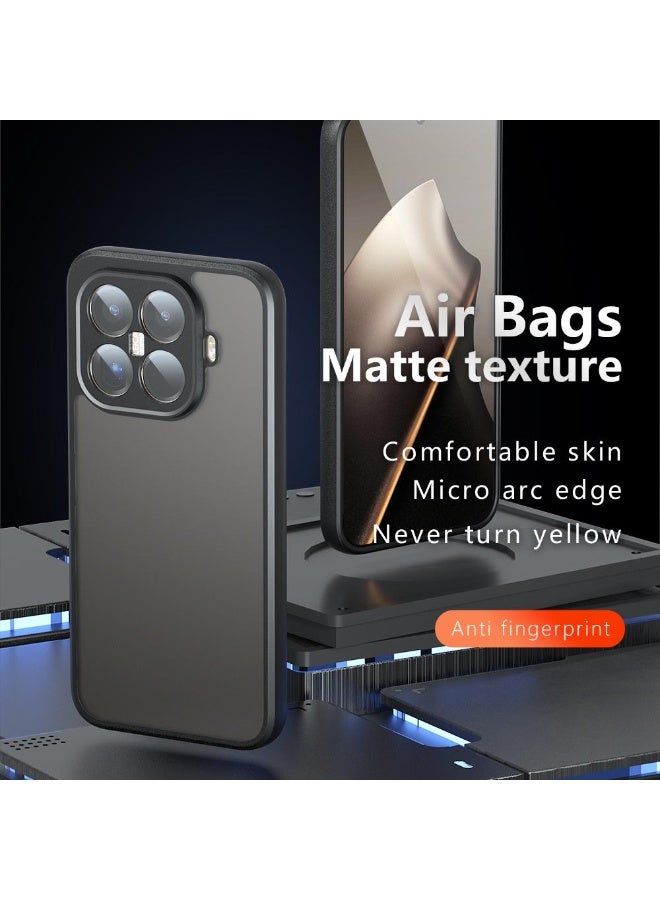 Case Cover Shockproof Hard PC Back Soft TPU Frame Matte Black Slim Protective Cover Compatible with  Xioami 15T Pro ( Black) - Image 5